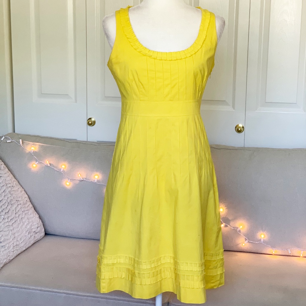Tory Burch Dress 6 Yellow Cotton